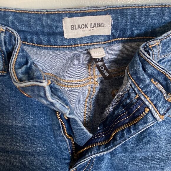 Black Label-distressed jeans medium blue wash-cropped ankle- stretchy- size 29 - Picture 7 of 10